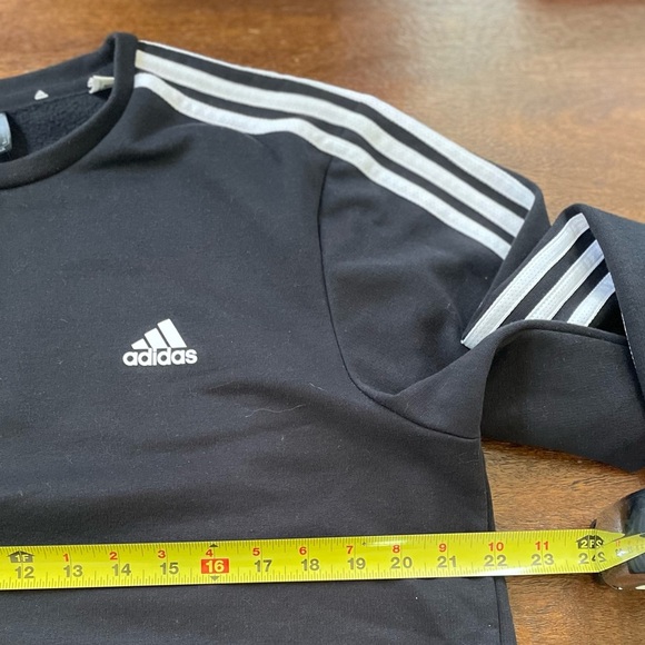 Adidas Essentials 3-Stripes Crew Sweatshirt Mens L Green Black LS Pullover - Picture 8 of 9